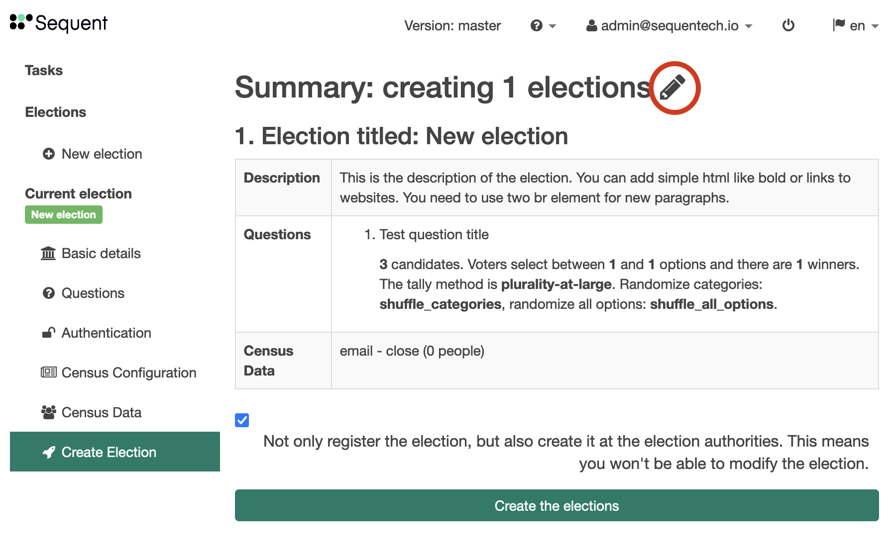 Create Election