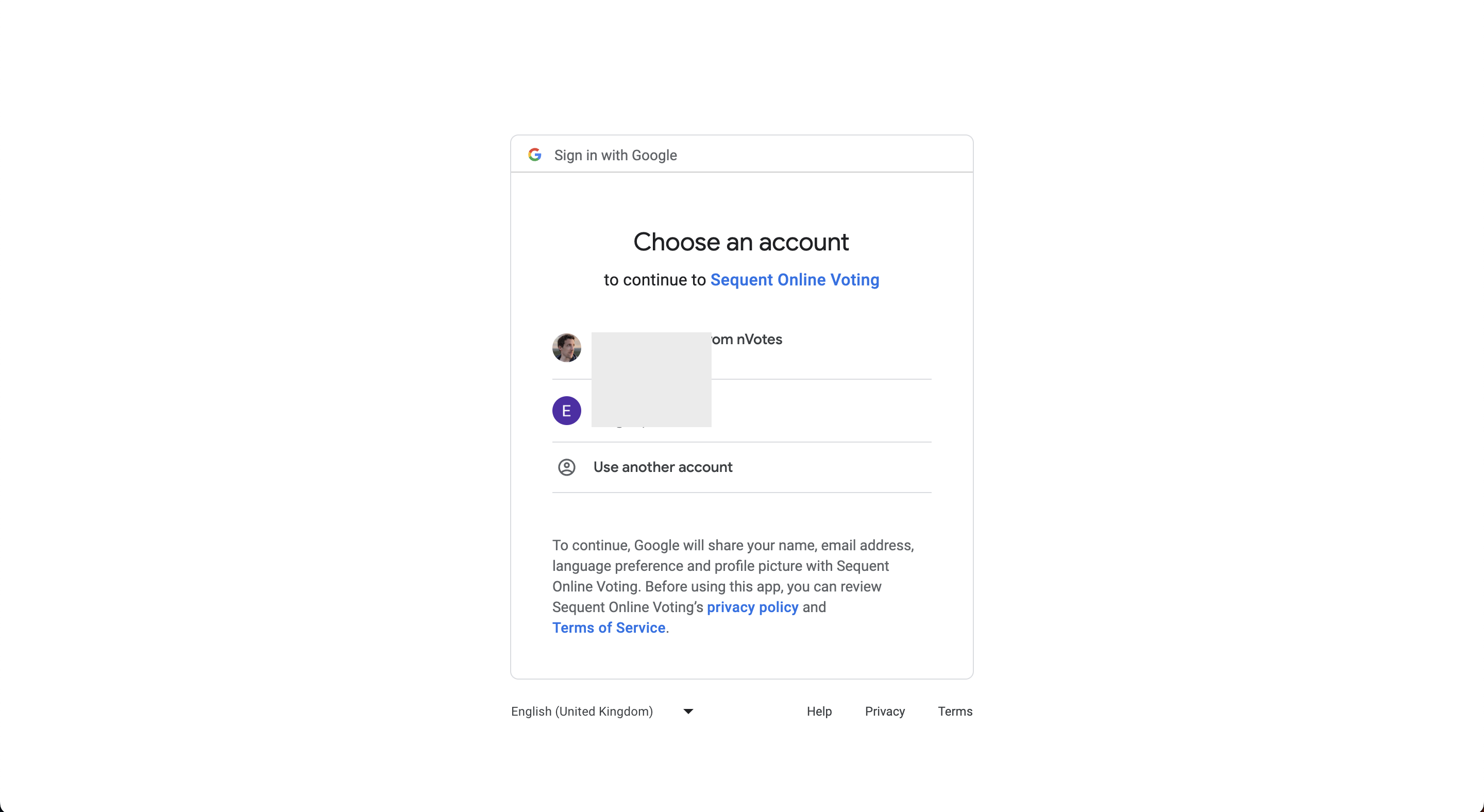 OIDC Provider Authentication screen