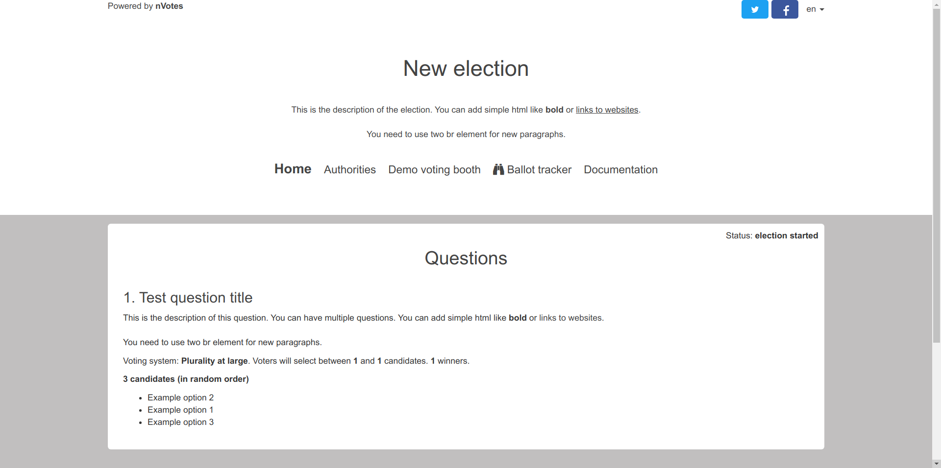 Public election site